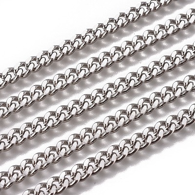 Non-Tarnish Handmade 304 Stainless Steel Curb Chains STAS-F229-06D-P-1