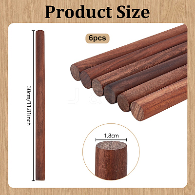 Waxed Round Wooden Sticks WOOD-OC0004-42B-1