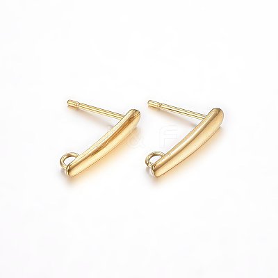 Ion Plating(IP) 304 Stainless Steel Stud Earring Findings STAS-H467-05G-1
