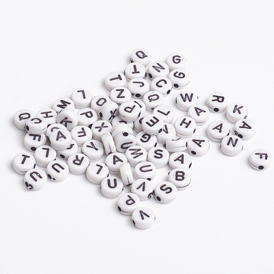 Acrylic Horizontal Hole Letter Beads MACR-2083-1