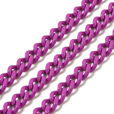 Spray Painted 304 Stainless Steel Curb Chains STAS-B067-05B-02-1