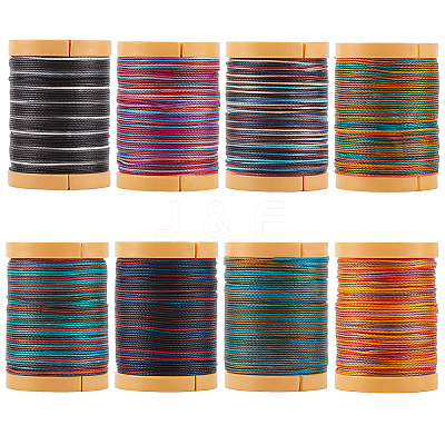 8 Rolls 8 Colors 12-Ply Polyester Thread Cord DIY-SP0003-80A-1