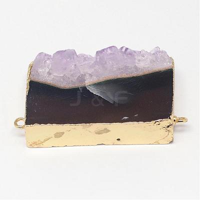 Natural Druzy Amethyst Links connectors G-G895-12G-1