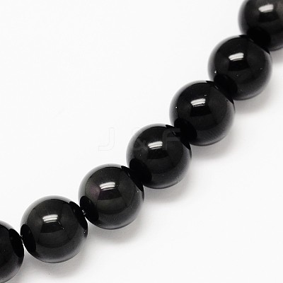 Grade AA Natural Obsidian Round Beads Strands G-L275-03-14mm-1