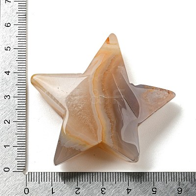 Natural Cherry Blossom Agate Carved Healing Star Figurines PW-WG47898-01-1