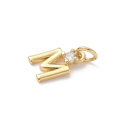 Brass Pave Clear Cubic Zirconia Charms KK-A273-01G-M-1