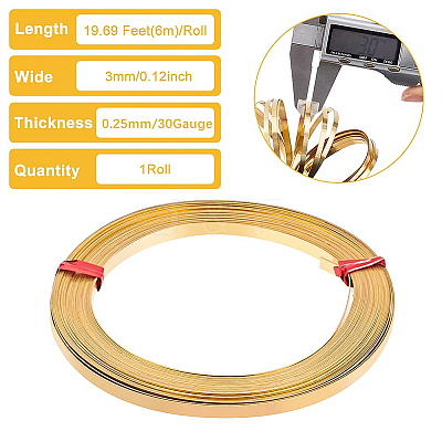Brass Flat Bezel Wire CWIR-WH0016-02B-1