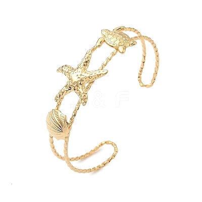 304 Stainless Steel Cuff Bangles for Women BJEW-D345-02G-1
