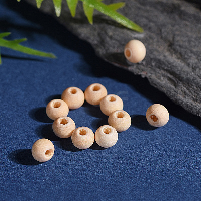Natural Unfinished Wood Beads WOOD-Q008-4mm-LF-1