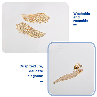 12 Pairs Wing Alloy Brooches JEWB-CA0001-82-1