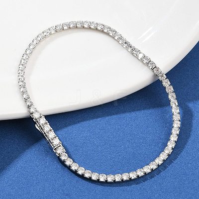 925 Sterling Silver Micro Pave Cubic Zirconia Tennis Bracelets for Women BJEW-C117-01A-P02-1