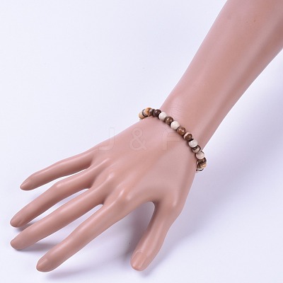 Natural Gemstone Stretch Bracelets BJEW-JB04557-1