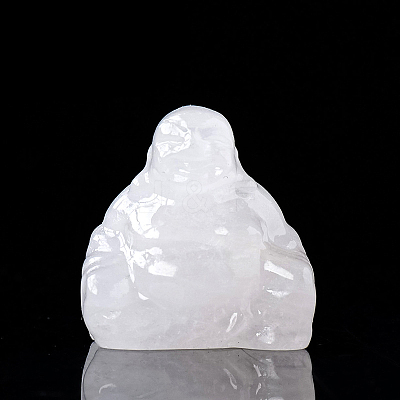 Natural Quartz Crystal Carved Healing Buddha Figurines WG68189-08-1