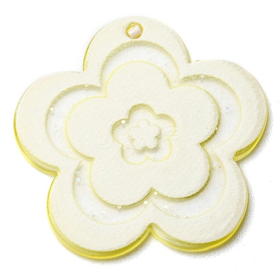 Acrylic Pendants with Glitter Powder MACR-Q160-01B-1