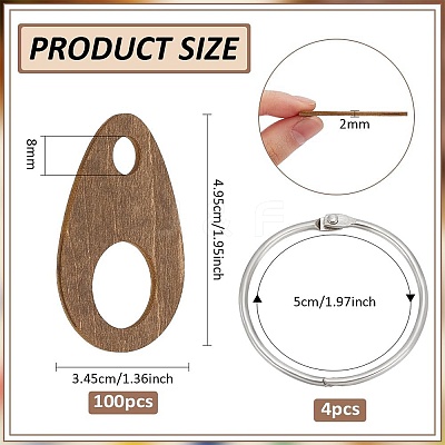 100Pcs Wood Floss Bobbin DIY-BC0013-82B-1