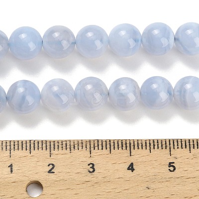 Natural Blue Lace Agate Beads Strands G-L634-B02-8mm-1