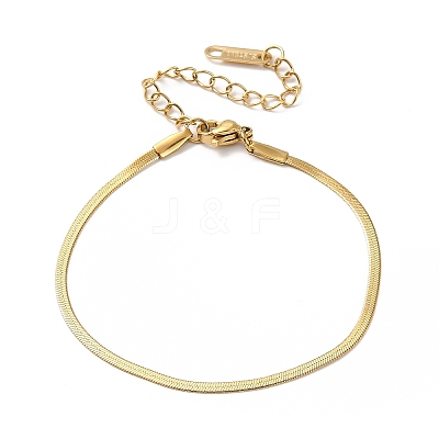Ion Plating(IP) 304 Stainless Steel Herringbone Chain Bracelet for Men Women BJEW-E058-01A-G-1