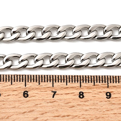 6MM 304 Stainless Steel Cuban Link Chain Necklaces for Women Men NJEW-B134-01C-P-1