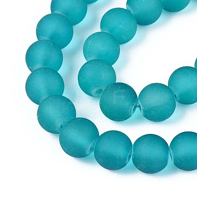 Baking Paint Transparent Glass Bead Strands X-GLAA-S031-10mm-37-1