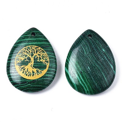 Synthetic Malachite Pendants G-T122-71G-1