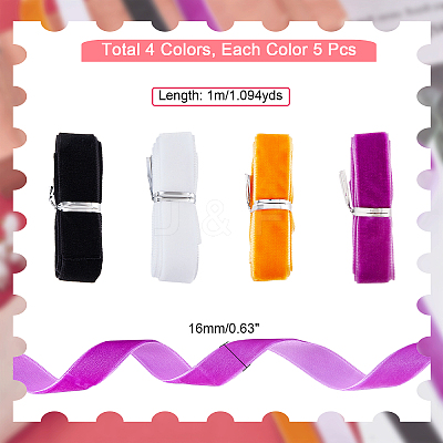 Halloween Theme 20 Bundles 4 Colors Single Face Velvet Ribbon OCOR-CA0001-05-1