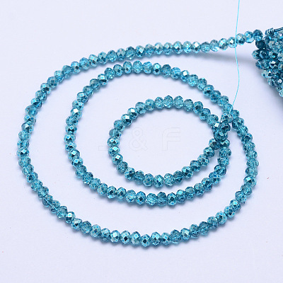 Faceted Rondelle Transparent Painted Glass Beads Strands DGLA-J001-C10-2mm-1