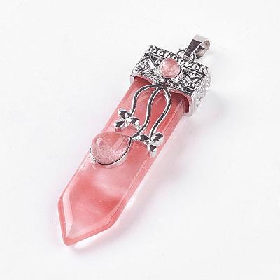 Cherry Quartz Glass Big Pendants G-G718-A04-1