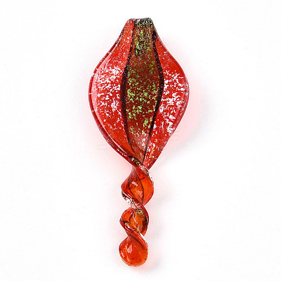 Handmade Gold Sand Lampwork Big Pendants LAMP-T023-09-1