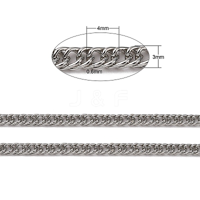 Iron Flat Double Link Chains CH-ZX009-4x3mm-P-1