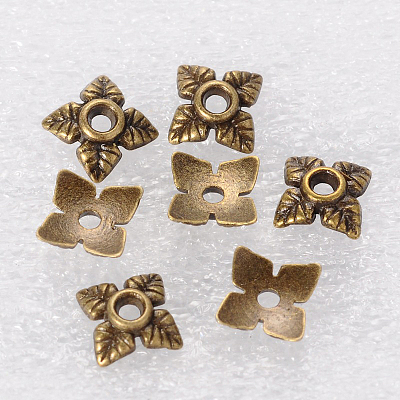 Tibetan Style Alloy Bead Caps TIBEB-Q018-B-LF-1