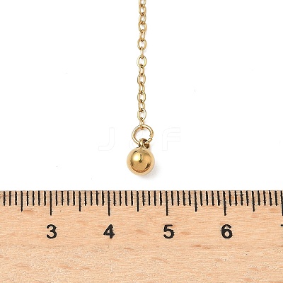 304 Stainless Steel Round Ball Y Tassel Necklaces LS-NJEW-D322-01G-1