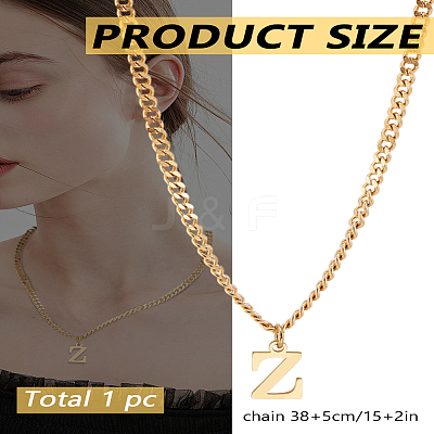 1Pc 304 Stainless Steel Letter Pendant Necklaces NJEW-LP0001-33Z-G-1