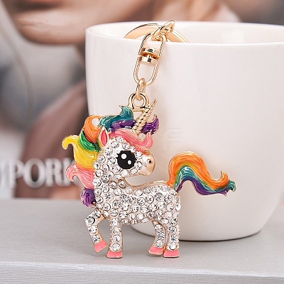 Alloy Rhinestone Keychains PW-WG72083-01-1