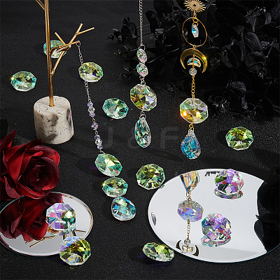 16Pcs Octagon Sew on Glass Rhinestone GLAA-SP0001-83B-01-1