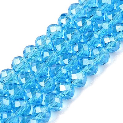 Electroplate Glass Beads Strands EGLA-A044-T6mm-A08-1