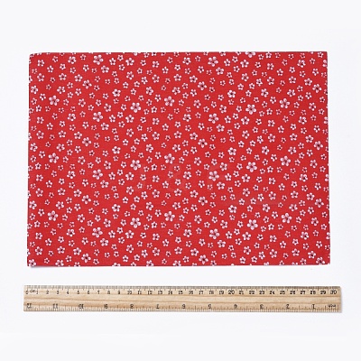 Floral Pattern Printed A4 Polyester Fabric Sheets DIY-WH0158-63A-08-1