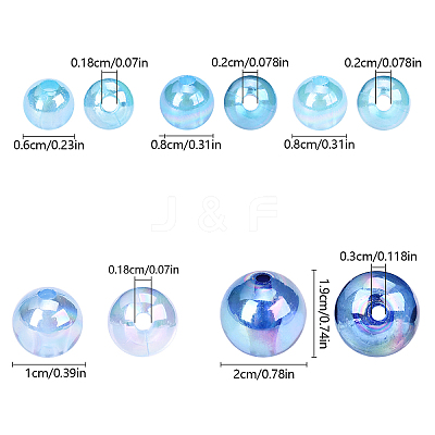 100G 5 Styles Transparent Acrylic Beads MACR-YW0003-41-1