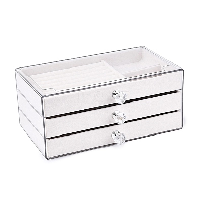 3-Tier PET Plastic Jewelry Storage Drawer Boxes CON-N016-05A-1