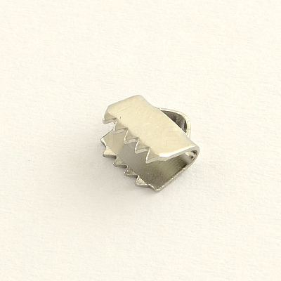 Tarnish Resistant Stainless Steel Ribbon Crimp Ends LS-STAS-Q187-03-1