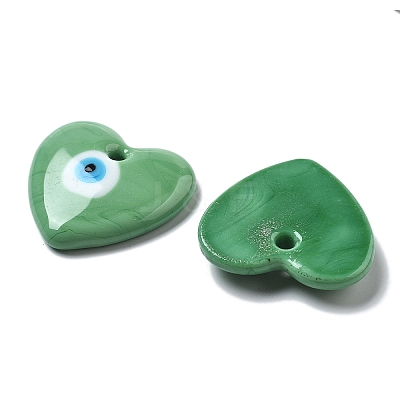 Handmade Evil Eye Lampwork Pendants LAMP-F035-11G-1