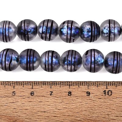 Frosted Handmade Foil Glass Beads Strands FOIL-Q002-02F-1