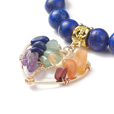 5Pcs 5 Style Natural & Synthetic Mixed Gemstone Stretch Bracelets Set BJEW-JB08747-1