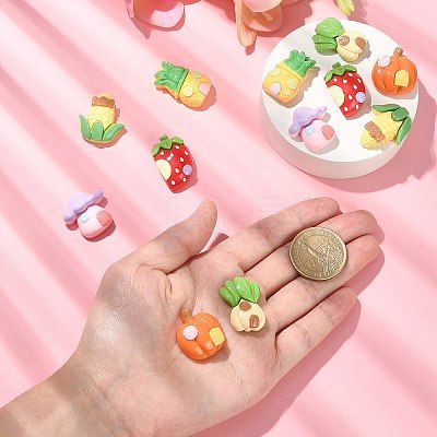 30Pcs Opaque Resin Imitation Food Cabochons CRES-CJ0001-59-1