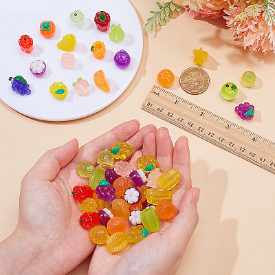 Luminous Resin Fruits Display Ornaments RESI-WH0092-005-1
