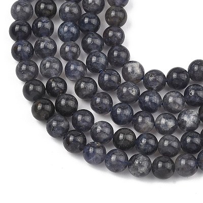 Natural Iolite Beads Strands G-Z148-A01-6mm-1