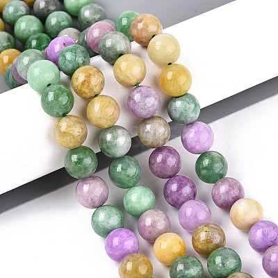 Dyed Natural Quartz Beads Strands G-T139-10mm-94-1