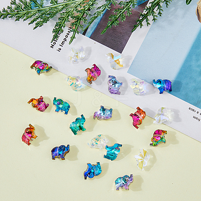 35Pcs 7 Colors Transparent Glass Beads GLAA-FH0001-68-1