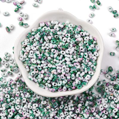 Two Tone Baking Paint Glass Seed Beads SEED-C003-01A-1