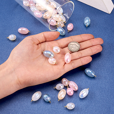 48Pcs 8 Styles Imitation Gemstone Acrylic Pendants IFIN-TA0001-57-1