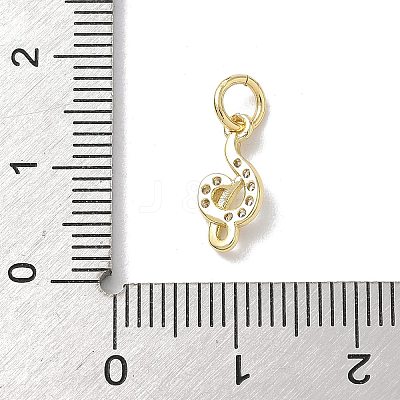 Brass Micro Pave Clear Cubic Zirconia Charms KK-A273-14G-1